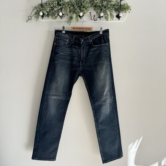 Mens Levi’s 505 Dark Wash Straight Leg Jeans 36x34 AS - Picture 3 of 5